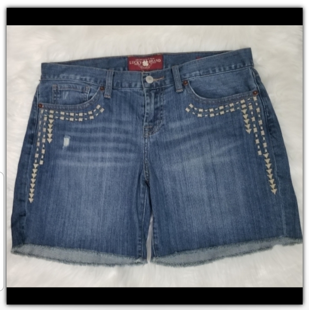 Lucky brand embroidered beach comber shorts